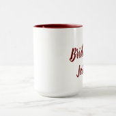 Bruid worden in bordeaux elegante script geschenke mok (Midden)