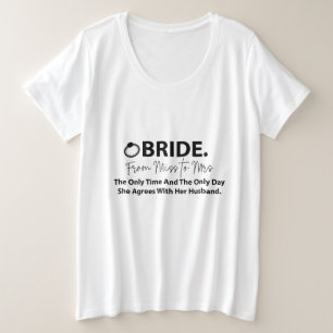 Bruid Worden Moderne Typografie Meidenavondje Grote Maat T-shirt