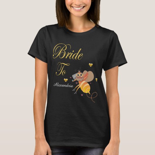 Bruid Wordt Bij Personalize Bruidsjurk T-shirt (Voorkant)