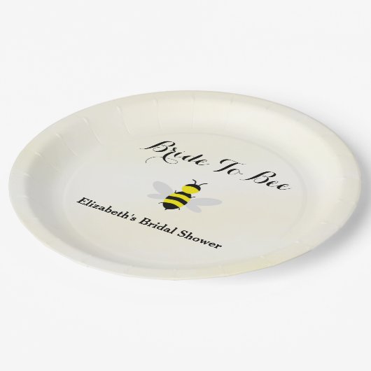 Bruid Wordt Bruid Bruiloft Feest Papieren Bordje (Gekanteld)