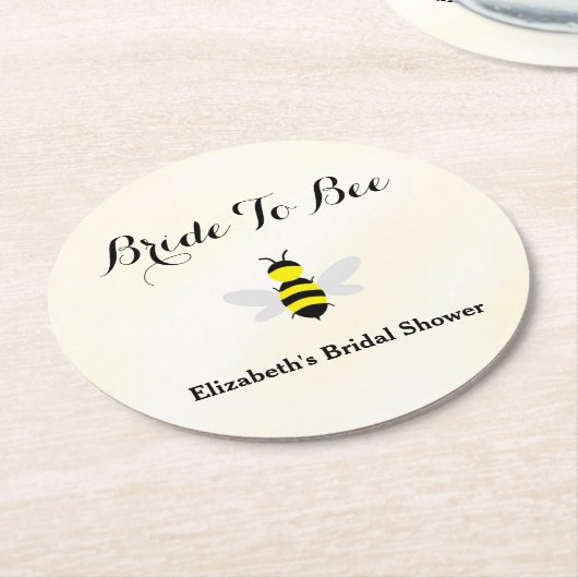 Bruid Wordt Bruiloft Bruidsfeest Ronde Kartonnen Onderzetter (Gebogen)