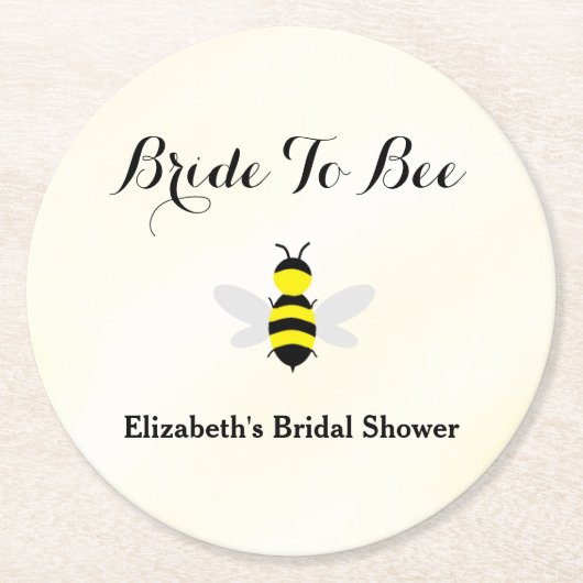 Bruid Wordt Bruiloft Bruidsfeest Ronde Kartonnen Onderzetter (Voorkant)