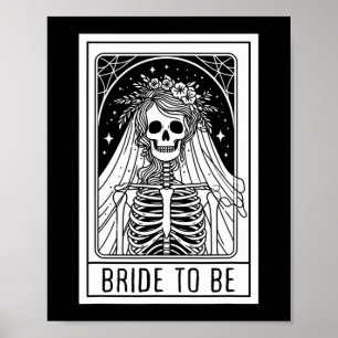 Bruid wordt gotisch skelet Tarot Kaart Bachelorett Poster