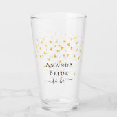 Bruid wordt gouden harten strooi naam glas (Achterkant)