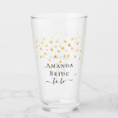 Bruid wordt gouden harten strooi naam glas (Voorkant)