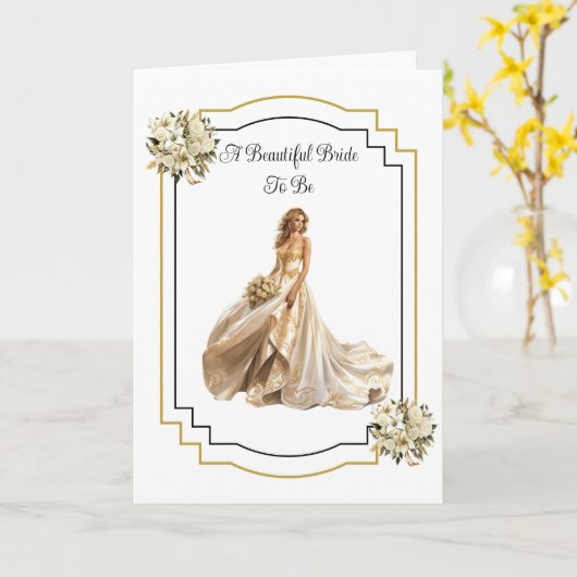 Bruid wordt Kaart van de bruiloft (Gele Bloem)