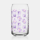 Bruid Wordt Paarse Bloemen Blikvorm Glas (Voorkant)
