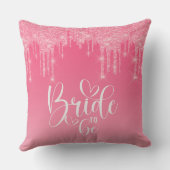 Bruid Wordt Roze Glitter Kussensloop Kussen (Achterkant)