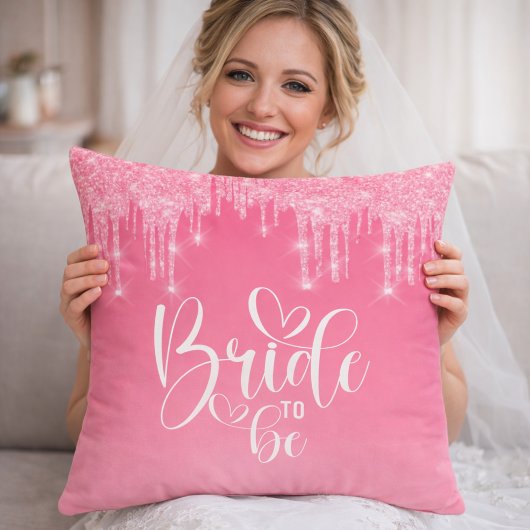Bruid Wordt Roze Glitter Kussensloop Kussen