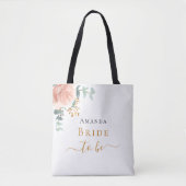 Bruid wordt roze gouden bloemrijke elegante script tote bag (Voorkant)