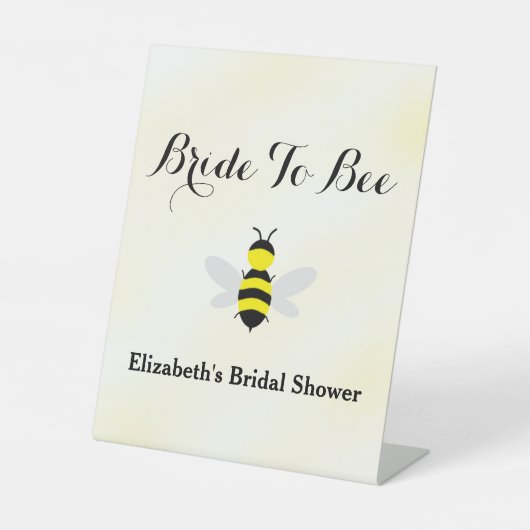 Bruid Wordt 'T Bruiloftsfeest Reclamebord Met Voetstuk (Voorkant)