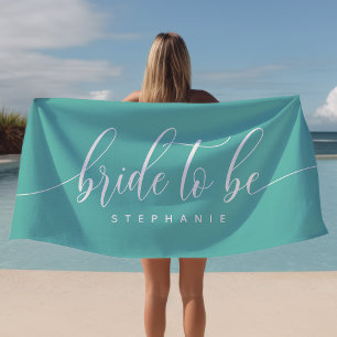 Bruid Wordt Turquoise Kippenfeest Persoonlijk Strandlaken