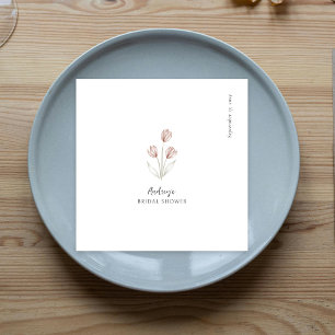 "Bruid wordt ze" Roze & Witte Aquarel Tulp Servet