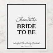 Bruid Wordt Zwart-Wit Vrijgezellenfeest Wijn Etiket (Enkel label)