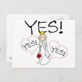 Bruid zegt ja Tshirts en geschenken Briefkaart (Voorkant / Achterkant)