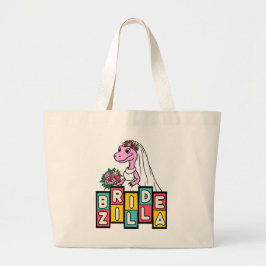 Bruid Zilla Retro  Grote Tote Bag