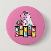 Bruid Zilla Retro Ronde Button 7,6 Cm (Voorkant)