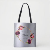 Bruid zilver bordeaux bloemen elegant tote bag (Voorkant)