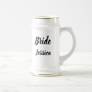 Bruid Zwart Elegant Script Cadeaus Stijlvolle Brui Bierpul
