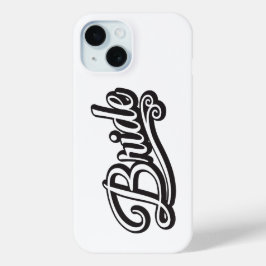 Bruid zwart en wit iPhone 15 case