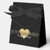 BRUID Zwart & Gouden Hart Bruiloft Bruidsfeest Bedankdoosjes (Voorkant)