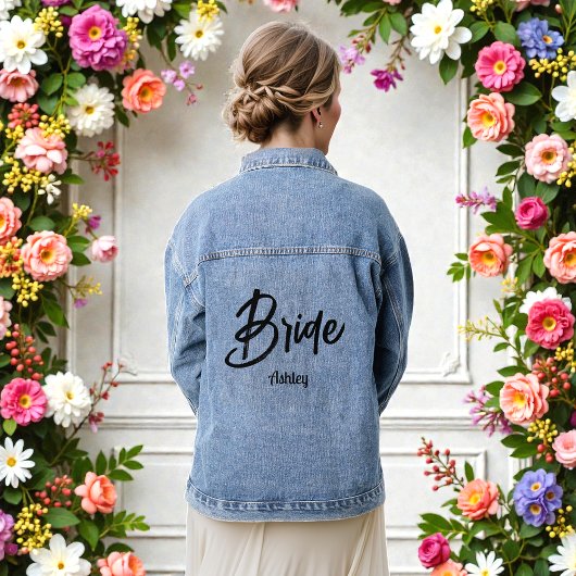 Bruid Zwart Schrift Trouw  Denim Jacket