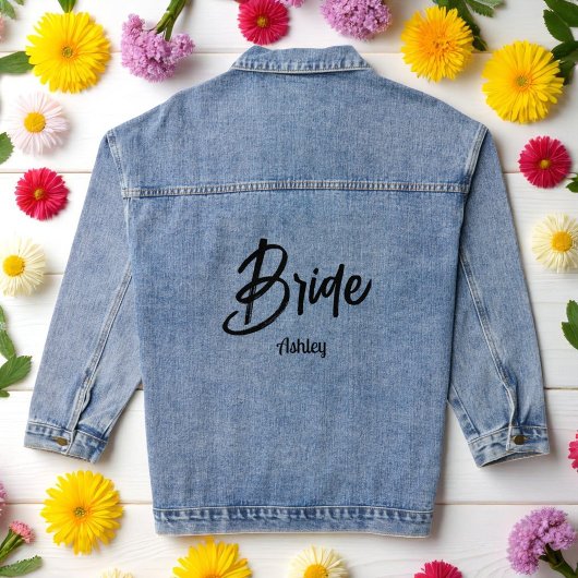 Bruid Zwart Schrift Trouw  Denim Jacket