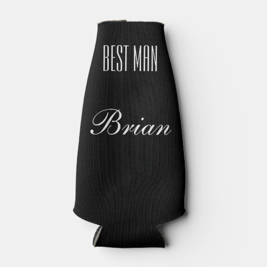 BRUID Zwart & Wit Bruiloft Bruidsfeestbruidegom Flesjeskoeler (Voorkant)