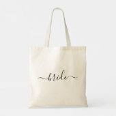 Bruid Zwart Wit moderne script bruiloft Tote Bag (Achterkant)