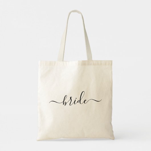 Bruid Zwart Wit moderne script bruiloft Tote Bag (Achterkant)