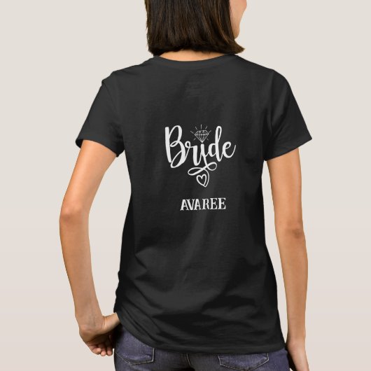 Bruid Zwart Wit (naam) T-shirt (Achterkant)