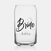 bruid zwart wit script bruiloft blikvorm glas (Voorkant)