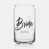 bruid zwart wit script bruiloft blikvorm glas (Achterkant)