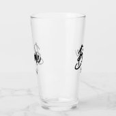 bruid zwart wit script bruiloft glas (Links)