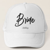 bruid zwart wit script bruiloft trucker pet (Voorkant)