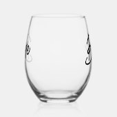 bruid zwart wit script bruiloft wijnglas zonder voet (Links)