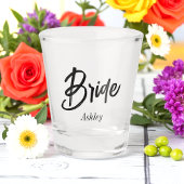 Bruid Zwart Wit Script Huwelijk Shot Glas