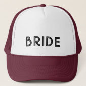 Bruid zwarte retro typografie trucker pet (Voorkant)