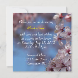 bruidale doucheuitnodiging, kersenbloesem kaart