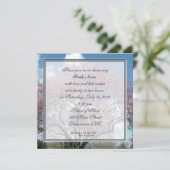 bruidale doucheuitnodiging, kersenbloesem kaart (Staand voorkant)