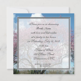 bruidale doucheuitnodiging, kersenbloesem kaart