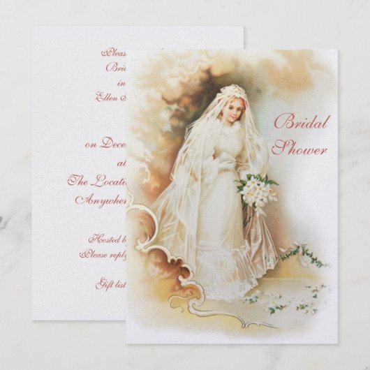  bruidbruid doucheuitnodiging kaart (Voorkant / Achterkant)