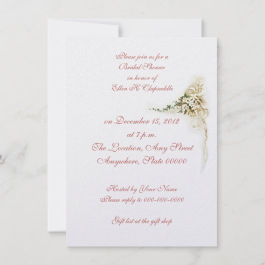  bruidbruid doucheuitnodiging kaart (Achterkant)