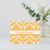 bruiddouche-uitnodiging, elegante gele vocht uitnodiging briefkaart (Staand voorkant)