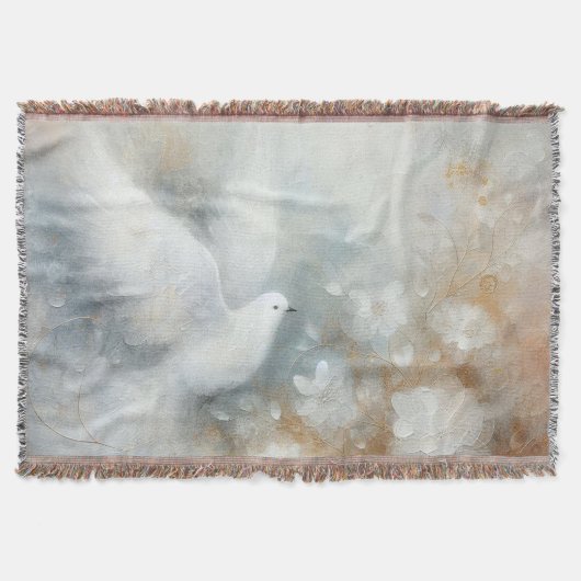 Bruidduif Bloemen Worpdeken Deken (Voorkant)