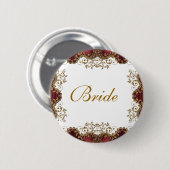 bruidebruidebruiloft met bruidsschat ronde button 5,7 cm (Voorkant /achterkant)
