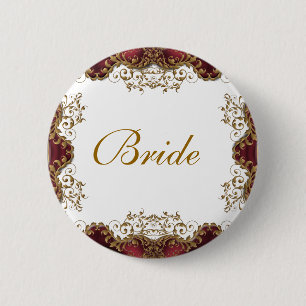 bruidebruidebruiloft met bruidsschat ronde button 5,7 cm