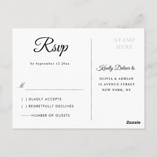 bruidebruine bruidebloembruiloft RSVP Briefkaart (Achterkant)