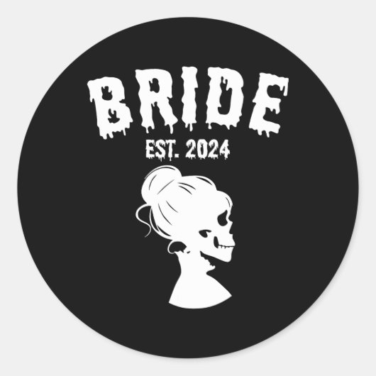 Bruidegom 2024 Skelet koppels Matching Wedding Hal Ronde Sticker (Voorkant)
