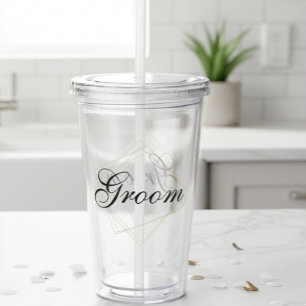 Bruidegom Aangepast Verwisselbaar Cadeau Trouwen Acryl Drinkbeker